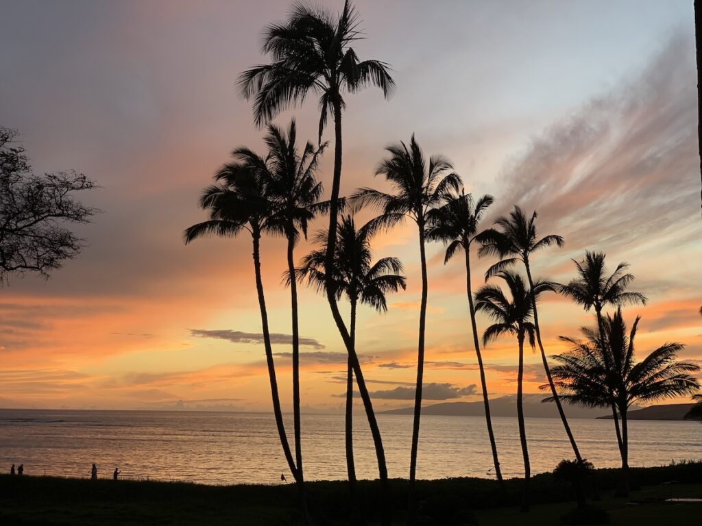 Menehune shores condo complex at sunset